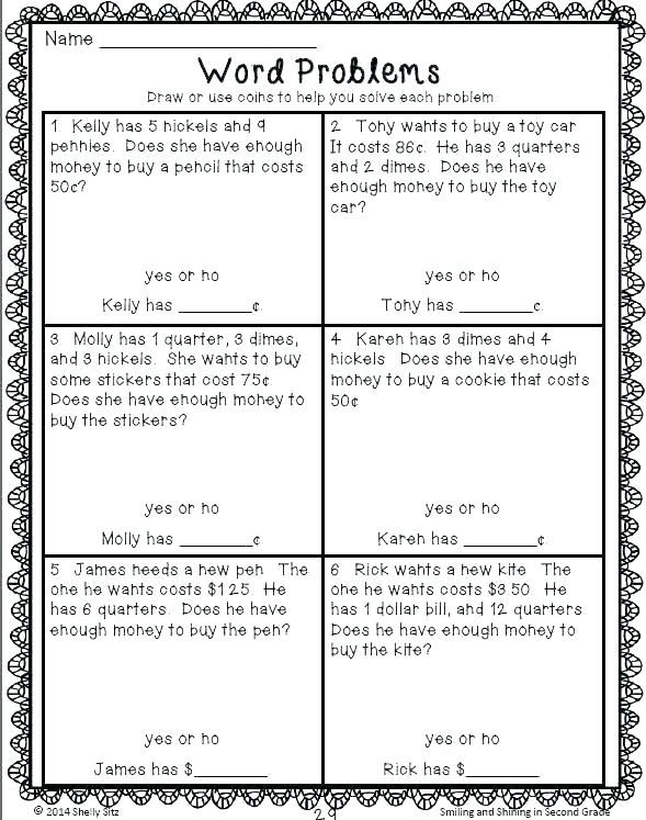 Common Core Worksheets Word Problems