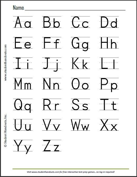 Alphabet Sheet Free