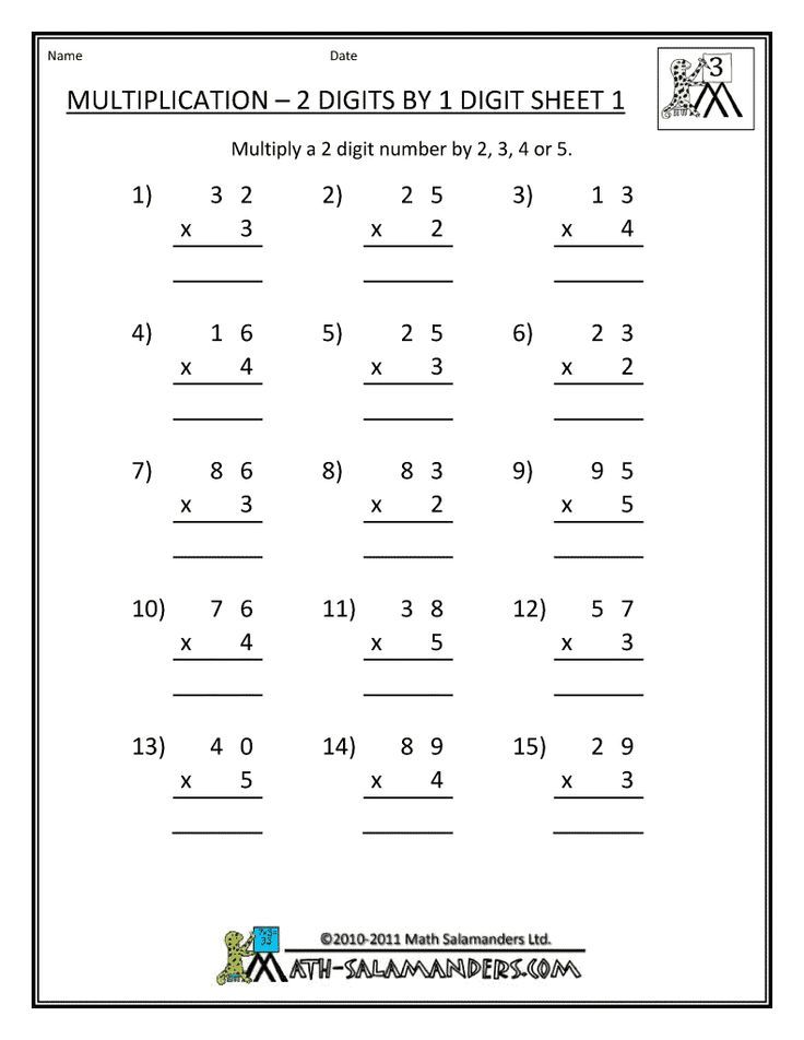 2 Digit Multiplication Worksheets For Grade 2