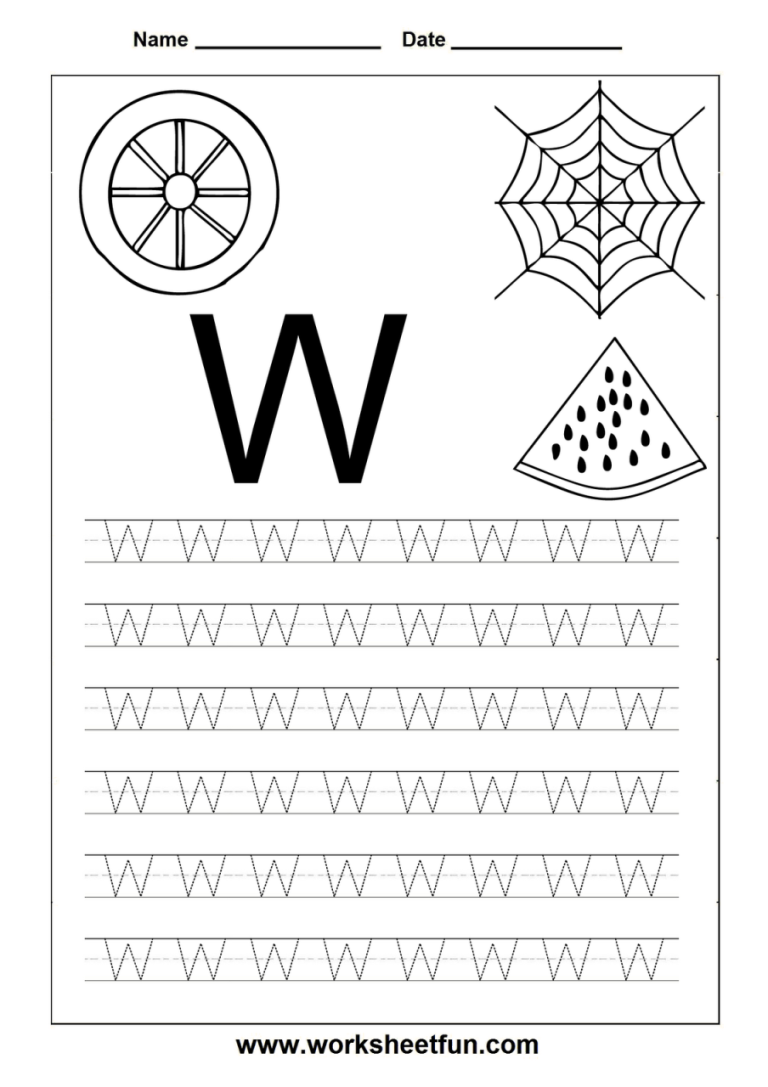 Letter W Worksheets For Kindergarten