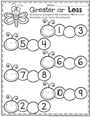 Comparing Numbers Worksheets Kindergarten Pdf