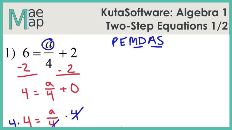 One Step Equations Worksheet Kuta