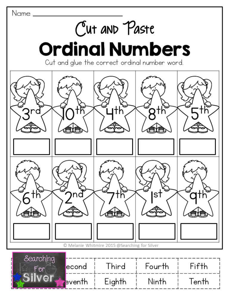 Ordinal Numbers Worksheet 1-10