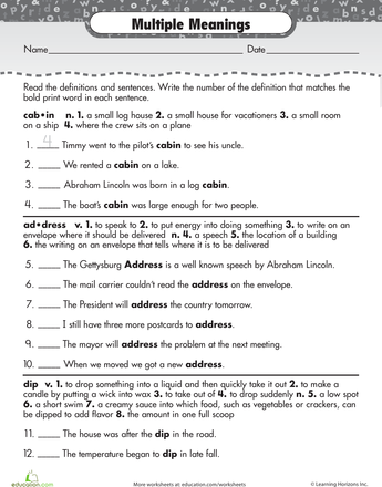 Context Clues Worksheets 2nd Grade Multiple Choice