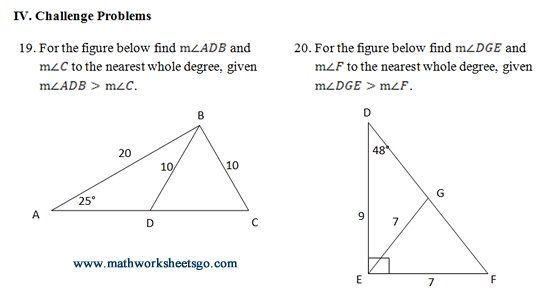 Law Of Sines Ambiguous Case Worksheet