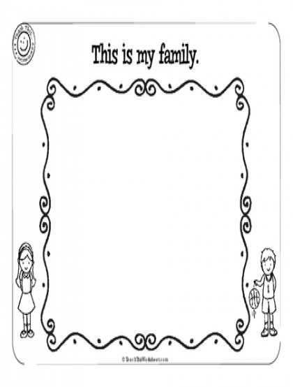 My Family Worksheet Pre K