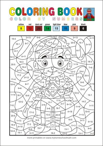 Addition Facts To 20 Color By Number