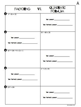 Solving Quadratic Equations Worksheet All Methods