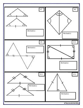 Triangle Congruence Worksheet