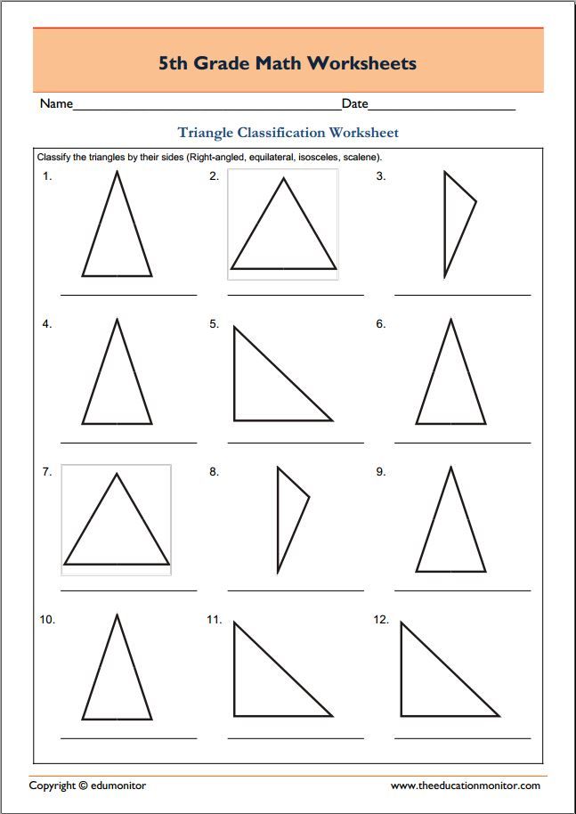 Scalene Isosceles And Equilateral Triangles Worksheet