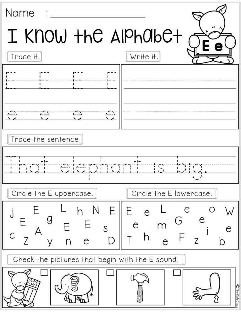 Alphabet Practice Sheets For Preschoolers