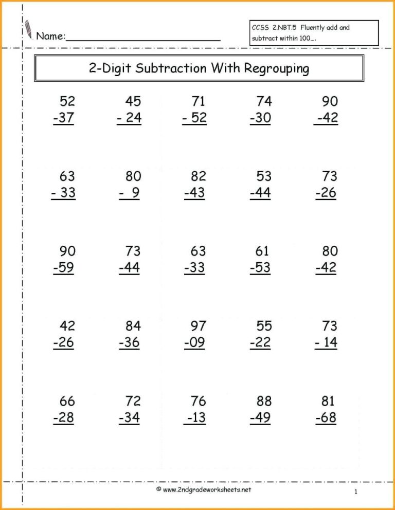 Year 3 Maths Worksheets Addition And Subtraction