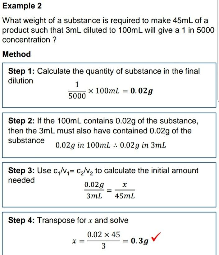 Concentrations And Dilutions Worksheet Answers