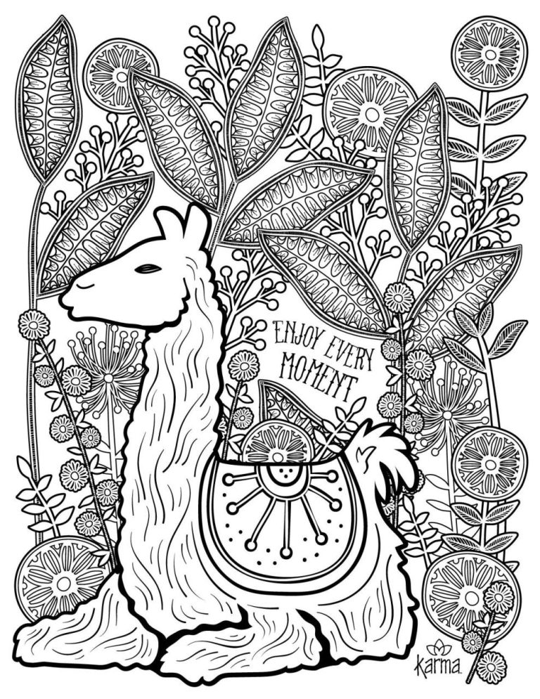 Llama Coloring Page