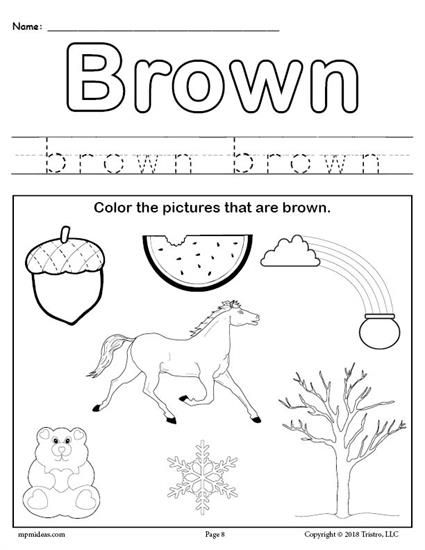 Printable Preschool Worksheets Colors