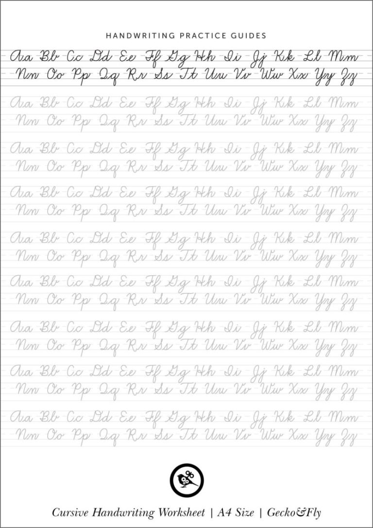 Printable Cursive Writing Worksheets For Adults Pdf