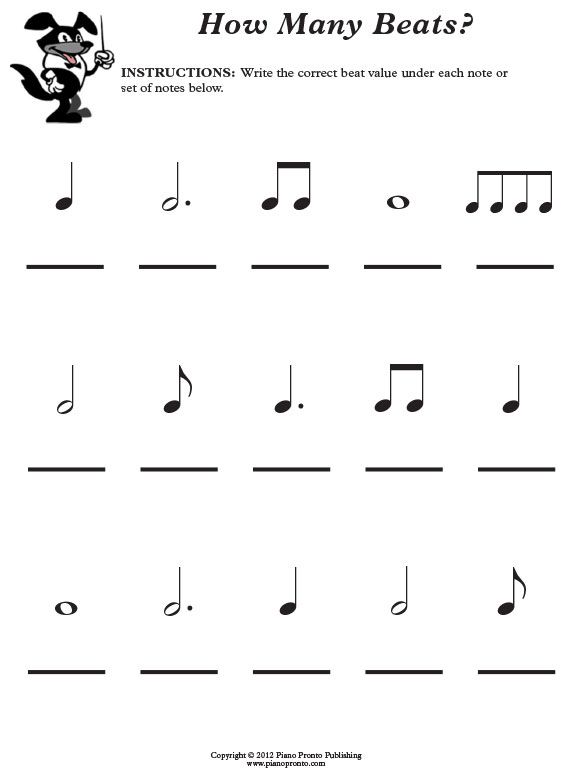 Music Theory Worksheets For Kindergarten