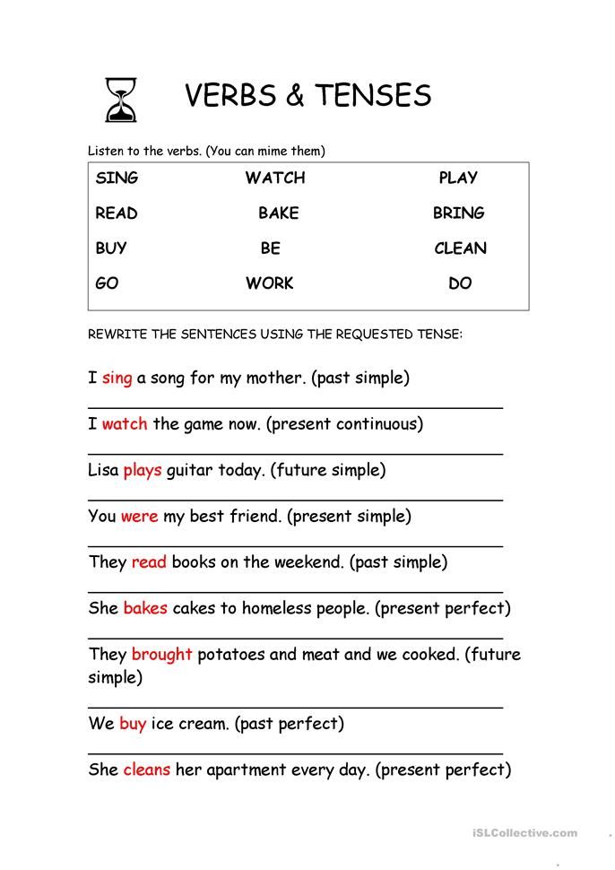 Grade 3 Verb Phrase Worksheet