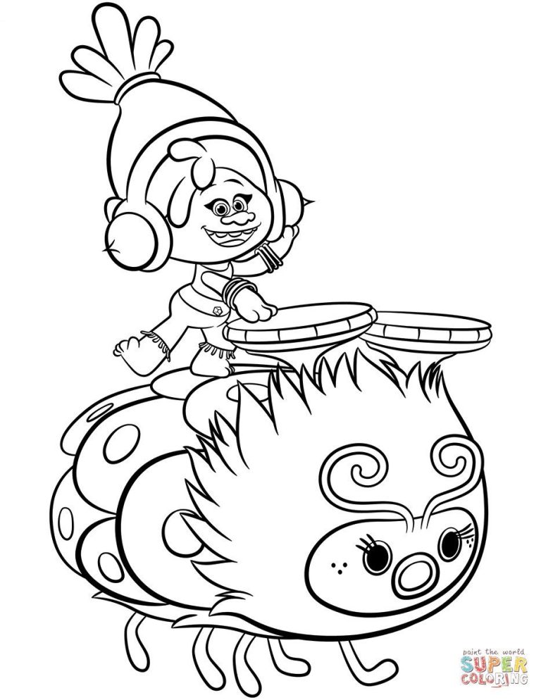 Trolls Coloring Pages Dj Suki