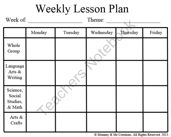 Free Printable Preschool Lesson Plans