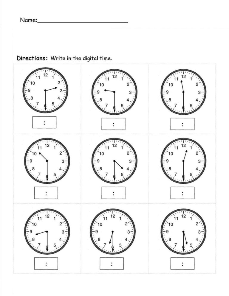 Elapsed Time Worksheets 2nd Grade