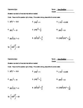 Simplifying Expressions With Exponents Worksheet Answers