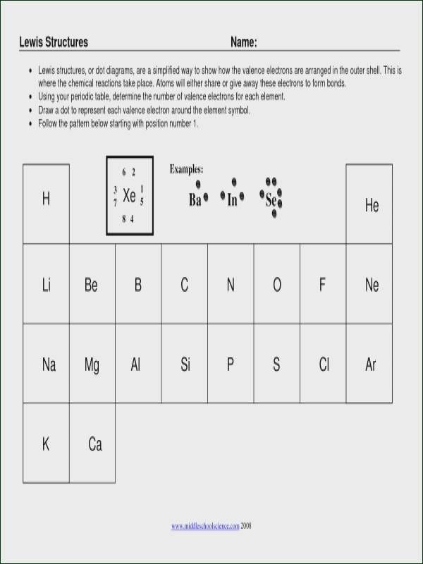 Lewis Dot Diagram Worksheet Answers Key