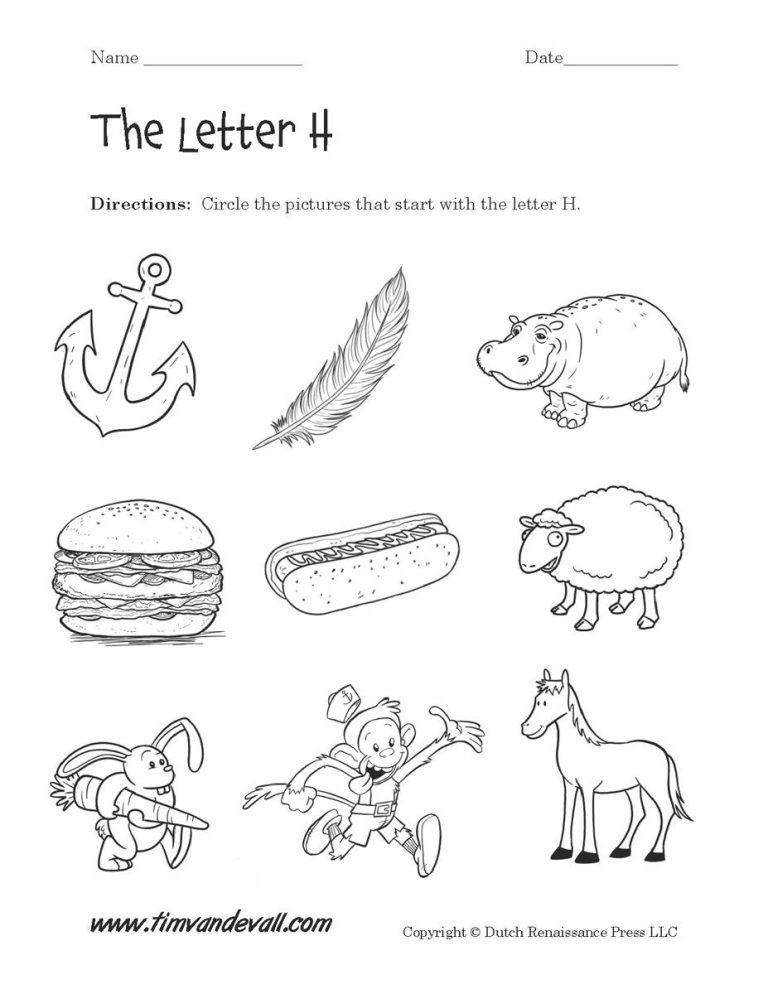 Letter H Worksheets Free Printables