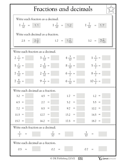 Converting Fractions To Decimals Worksheet Pdf 4th Grade