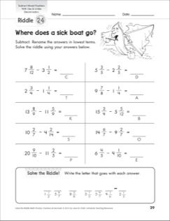 Adding Mixed Numbers Worksheets