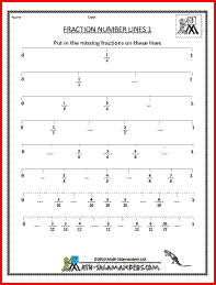 Fractions On A Number Line Worksheet