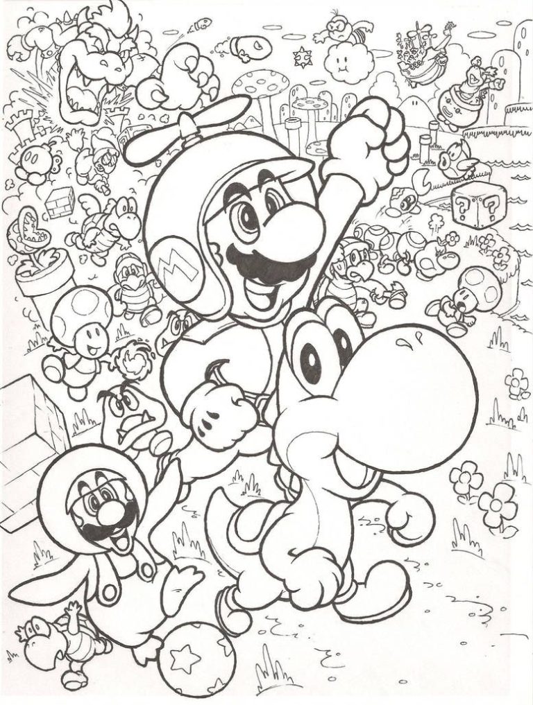 Mario Coloring Pages For Adults