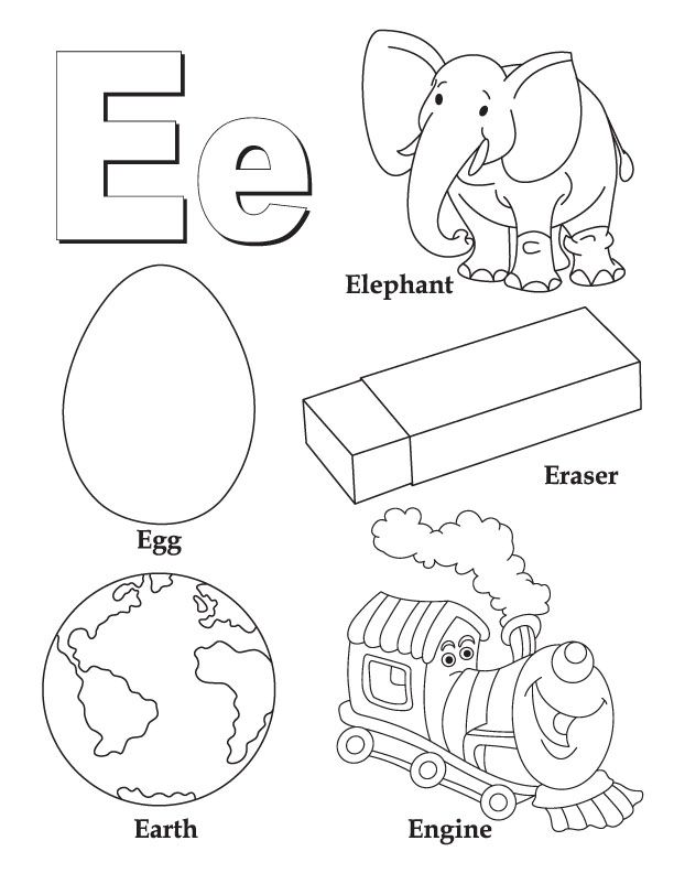 Letter E Coloring Page