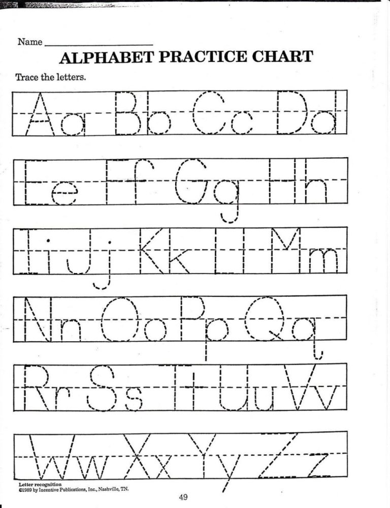 Abc Tracing Sheets For Preschoolers