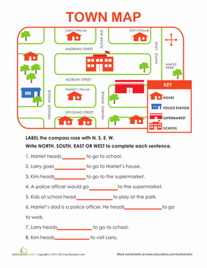 Directions Worksheet Grade 1