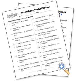 Verb Phrase Worksheet Pdf