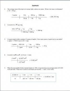 Dimensional Analysis Worksheet Free