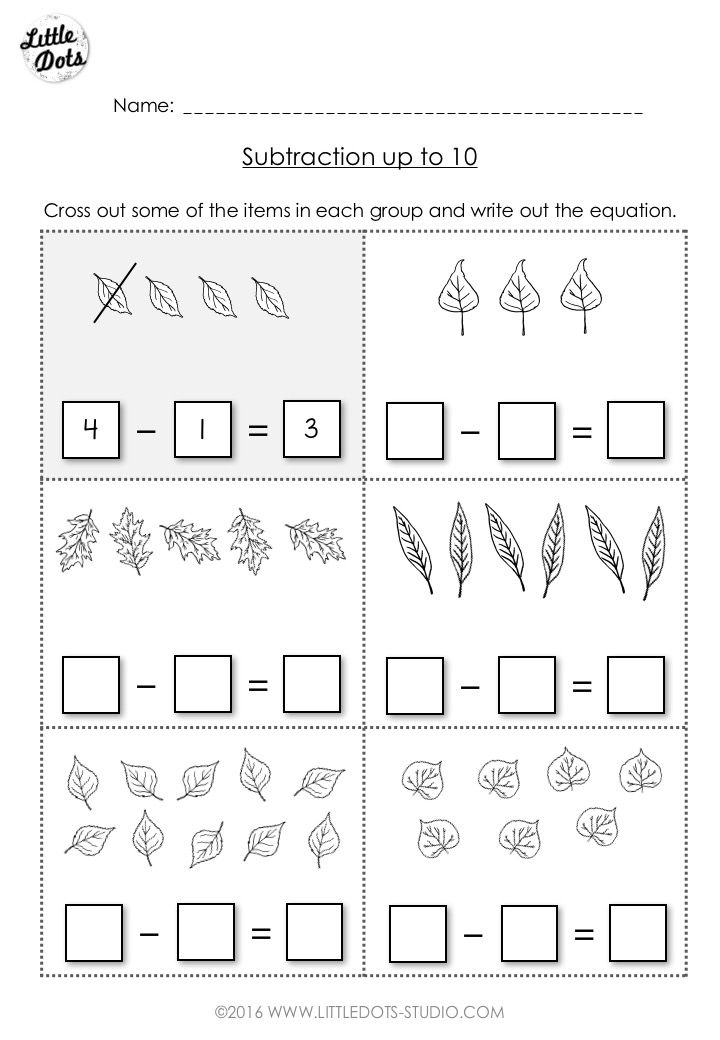 Kindergarten Subtraction Worksheets Pdf