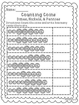 Counting Coins Worksheets Pdf