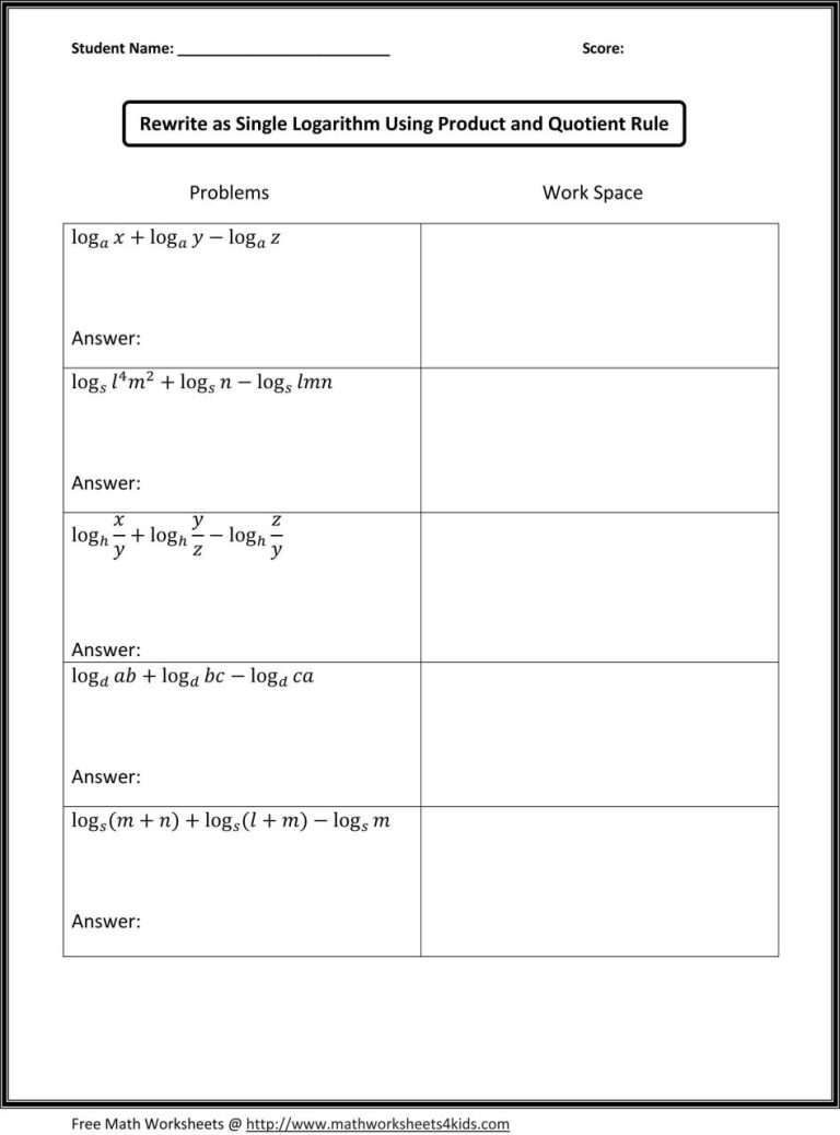 8th Grade Math Worksheets Pdf