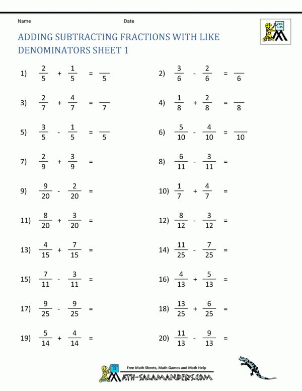 Adding And Subtracting Worksheets 5th Grade