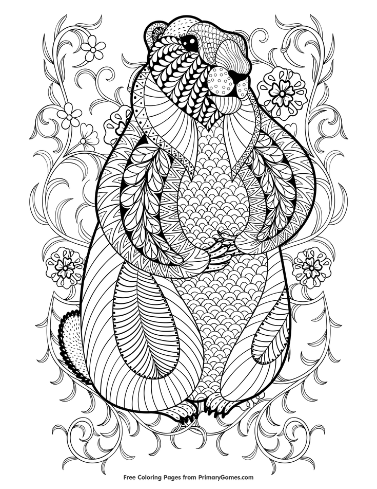 Groundhog Coloring Pages