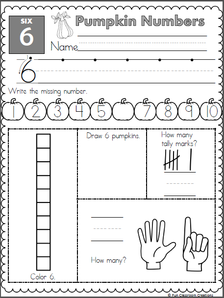 Number 6 Worksheets For Kindergarten