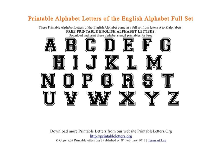 Printable Alphabet Letters Pdf