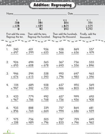 3rd Grade Worksheets Addition