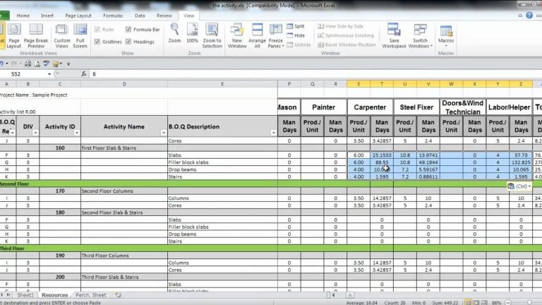 Worksheet Excel Tables Examples