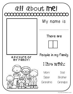 My Family Worksheet For Kindergarten