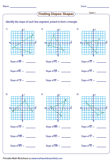 Printable Slope Worksheets