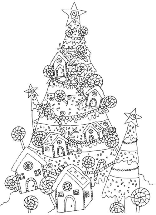 Christmas Tree Pictures To Color