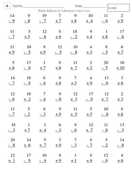 Timed Math Drills Addition